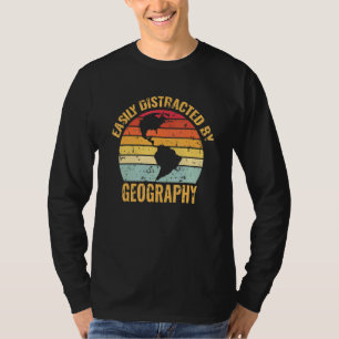 Geografie Lehrer Retro Vintag Geographer World m T-Shirt