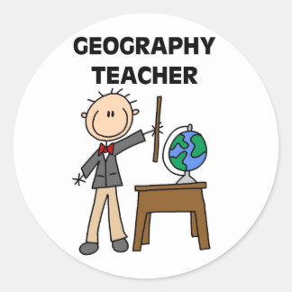Geografie-Lehrer Runder Aufkleber