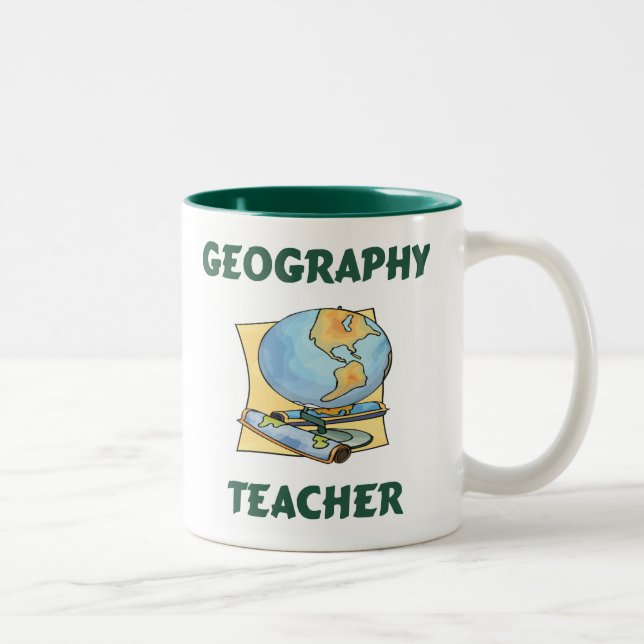 Geografie-Lehrer-Tasse Zweifarbige Tasse (Rechts)