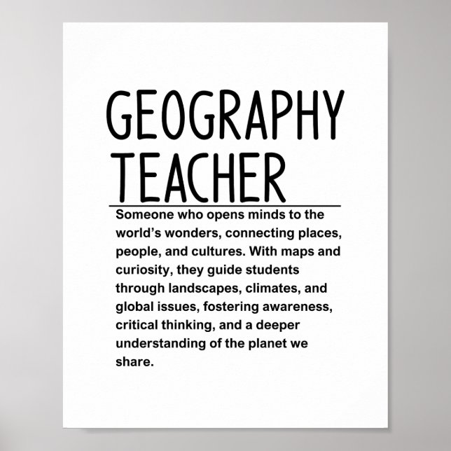 Geografielehrer Poster (Vorne)