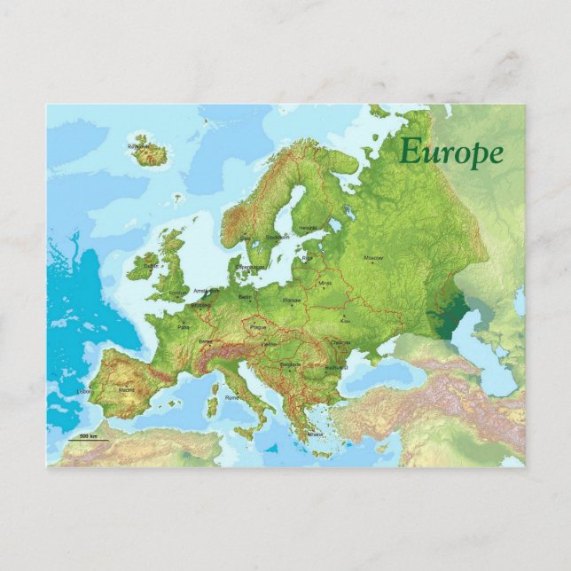 Geografische Karte Europas (Vorderseite)