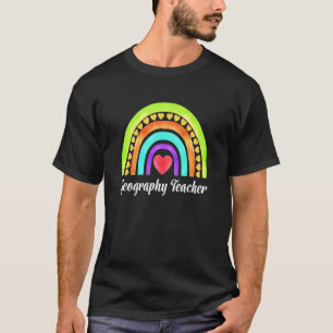 Geografische Lehrer Herz & Rainbows T-Shirt