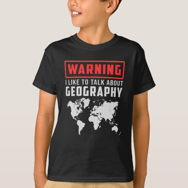 Geografischer Lehrer Funny Map Kontinente Weltgesc T-Shirt (Vorderseite)