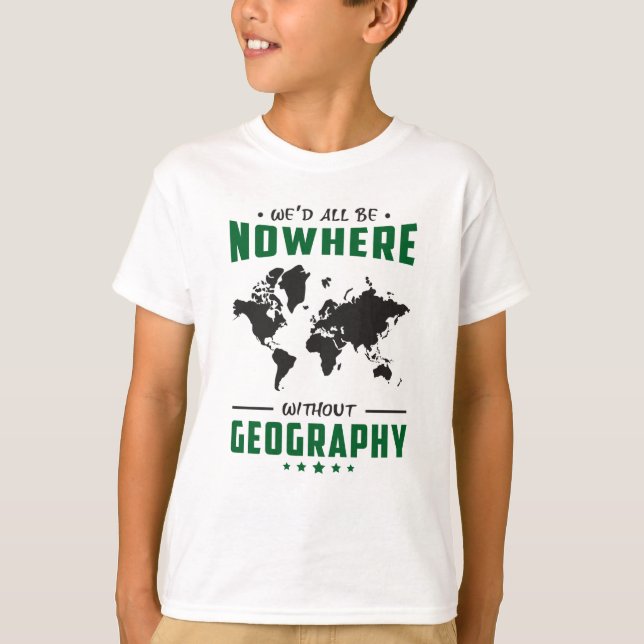 Geografischer Lehrer Funny World - Kontinente Gesc T-Shirt (Vorderseite)