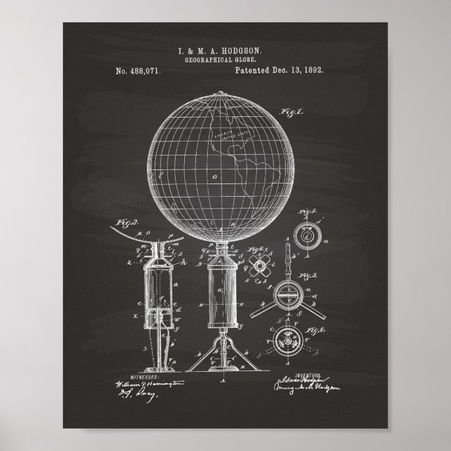 Geografisches Globe 1892 Patentenkatalog Poster (Vorne)