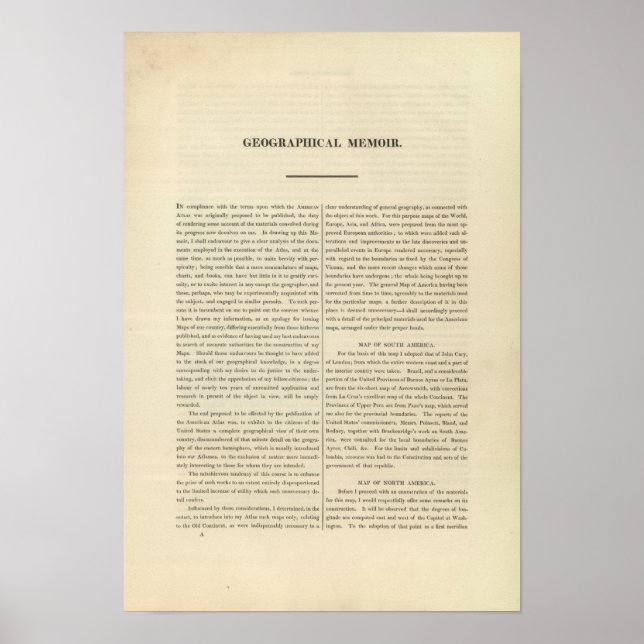 Geografisches Memoir 4 Poster (Vorne)