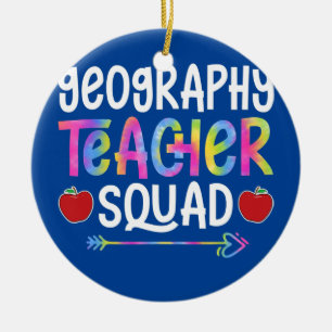 Geographie-Lehrer-Team Erster Schultag Krawatte Keramik Ornament