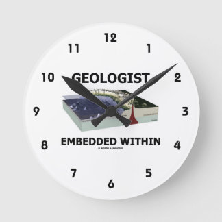 Geologe, eingebettet in (Fördergebiet) Runde Wanduhr