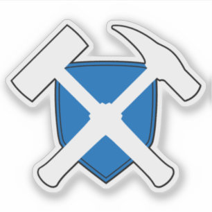 Geologenhammer mit Flagge Schottlands Aufkleber