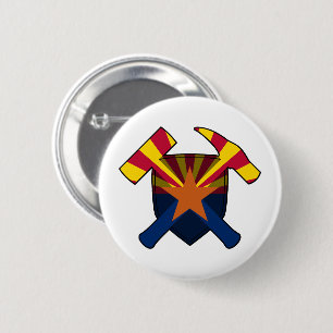 Geologenhammer Schild - Arizona-Flagge Button