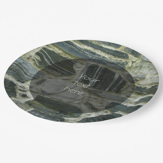 Geologie Alte Steinwände Struktur Foto jeder Text Pappteller (Schrägansicht)