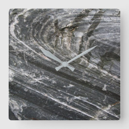Geologie Decorative Rock Gray Waves No Digits Quadratische Wanduhr