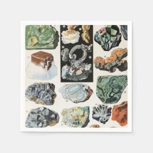 Geologie der Vintagen Mineralien Serviette