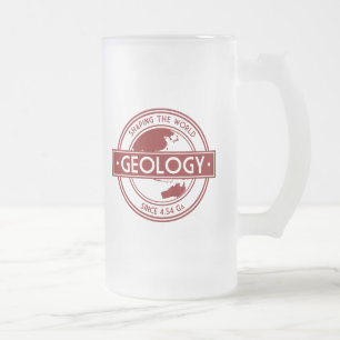Geologie, die das Weltlogo (Asien/Australien, Mattglas Bierglas
