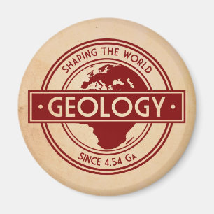 Geologie, die das Weltlogo (Europa, formt) Magnet