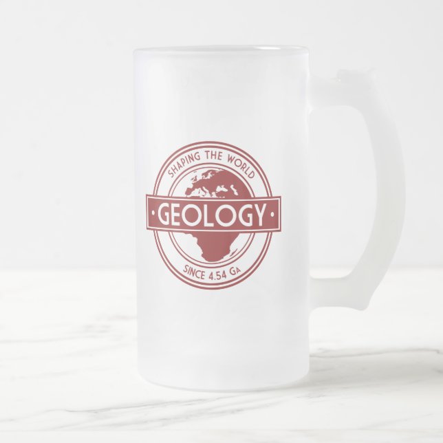 Geologie, die das Weltlogo (Europa, formt) Mattglas Bierglas (Rechts)