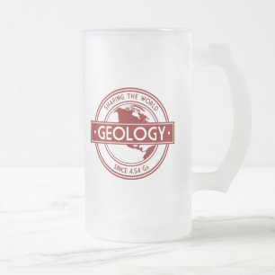 Geologie, die das Weltlogo (Nordamerika, formt) Mattglas Bierglas