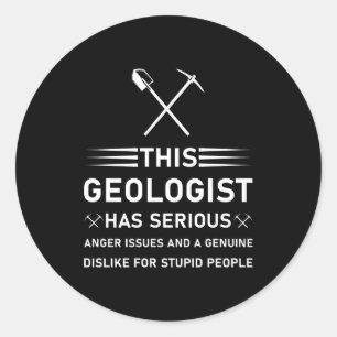 Geologie Erdwissenschaft Lustiges Geologe T-Shirt_ Runder Aufkleber