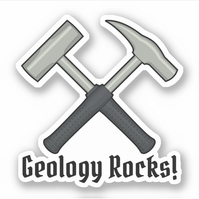 Geologie-Felsen!  Der Hammer-Logo-Vinyl des Aufkleber (Vorderseite)