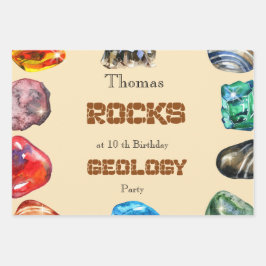 Geologie Geburtstagsfeiergestein Geschenkpapier Set