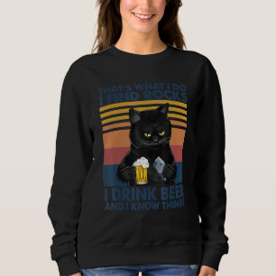 Geologie Geologin Rocks Drink Beer Cat Idea Sweatshirt