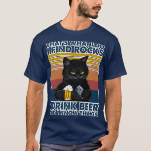 Geologie Geologin Rocks Drink Beer Cat T-Shirt