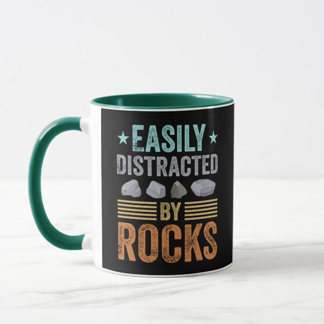 Geologie Geschenk leicht abgelenkt von Rocks Rock  Tasse (Links)