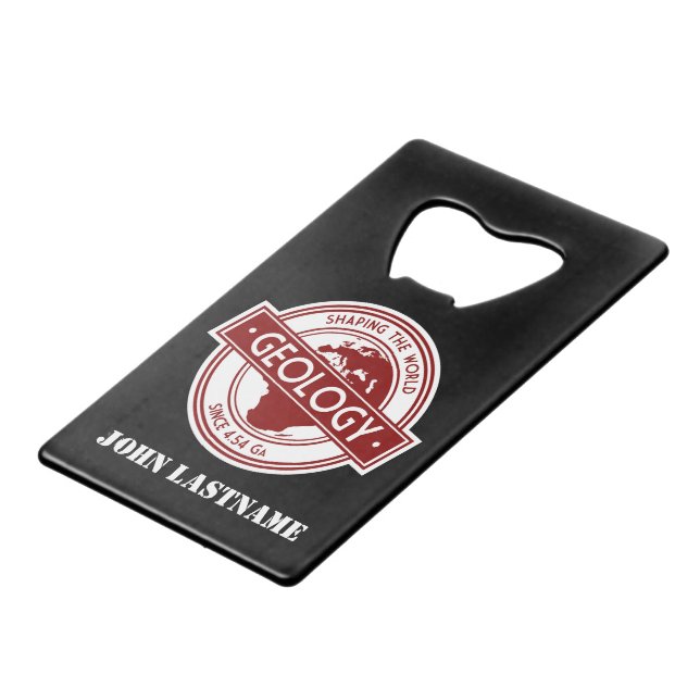 Geologie - Gestaltung des Weltlogos (Europa/Afrika Kreditkartenflaschenöffner (Vorderseite Schrägansicht)