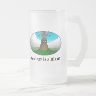 Geologie ist ein Blast! Cartoon Vulkan Mattglas Bierglas