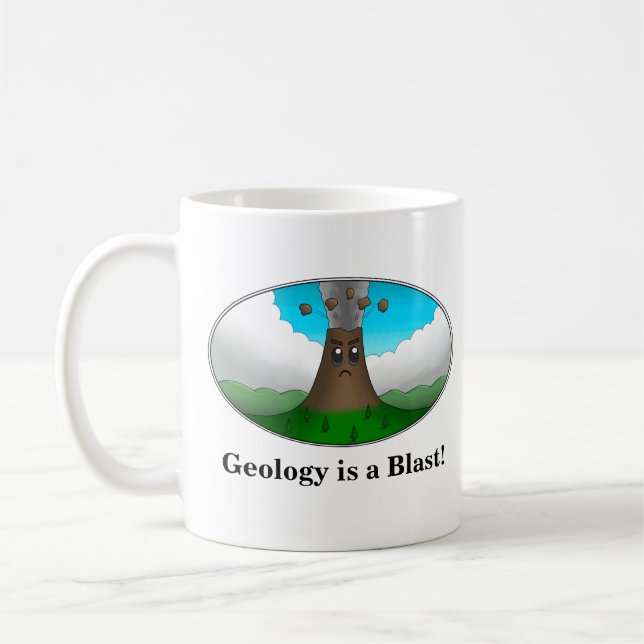 Geologie ist ein Blast! Cartoon Vulkan Tasse (Links)