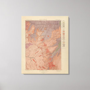 Geologie-Karte, nationales Teil Yellowstone, Leinwanddruck