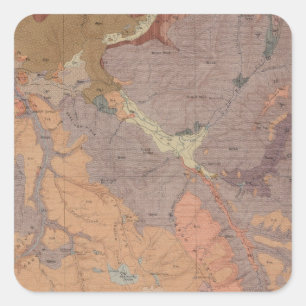 Geologie-Karte, nationales Teil Yellowstone, Quadratischer Aufkleber