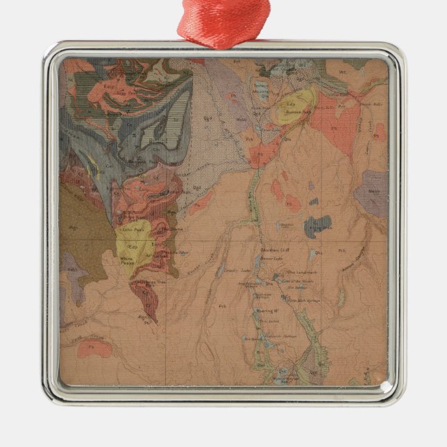 Geologie-Karte, nationales Teil Yellowstone, Silbernes Ornament (Vorne)