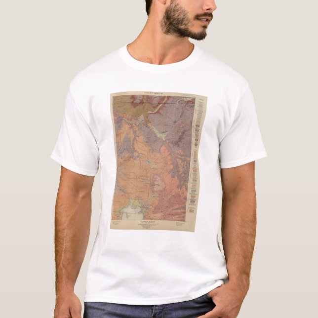 Geologie-Karte, nationales Teil Yellowstone, T-Shirt (Vorderseite)