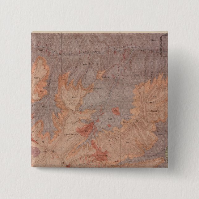 Geologie-Karte, Yellowstone National Part, Wyoming Button (Vorderseite)