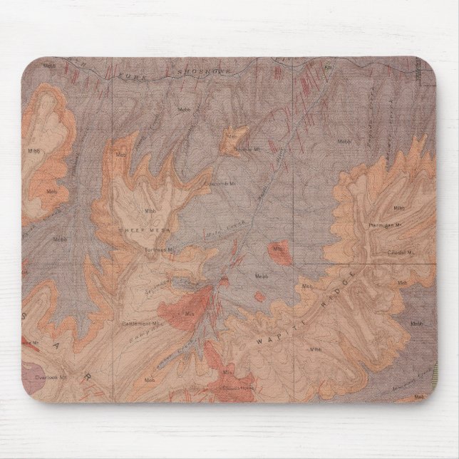 Geologie-Karte, Yellowstone National Part, Wyoming Mousepad (Vorne)
