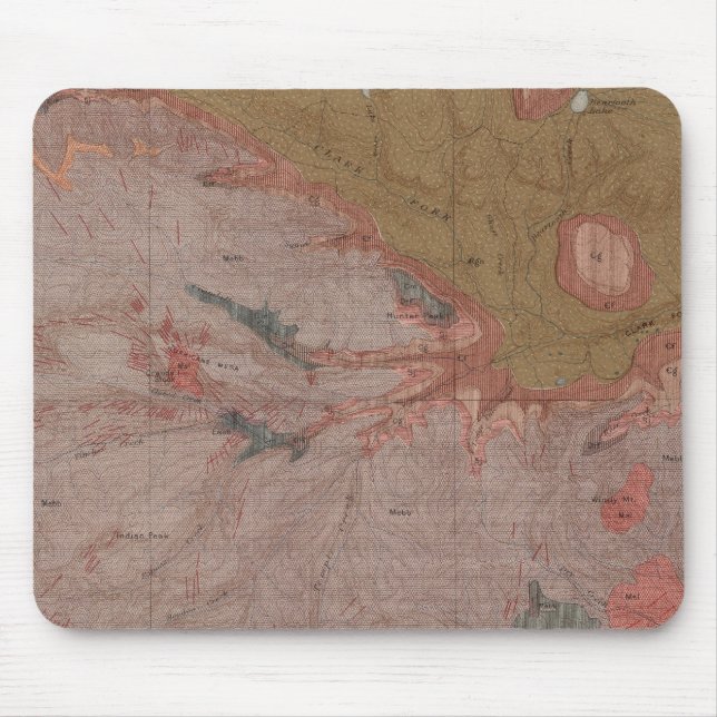 Geologie-Karte, Yellowstone National Part, Wyoming Mousepad (Vorne)