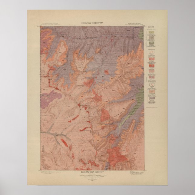 Geologie-Karte, Yellowstone National Part, Wyoming Poster (Vorne)