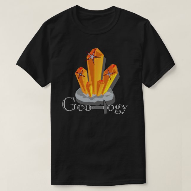Geologie-Orangen-Edelstein T-Shirt (Design vorne)