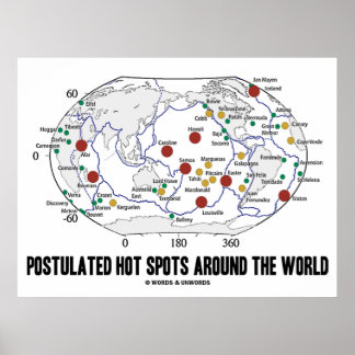 Geologie (postulierte Hot Spots) auf der ganzen We Poster