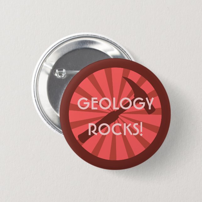 Geologie rocks! Hammer-Abzeichen Button (Vorne & Hinten)