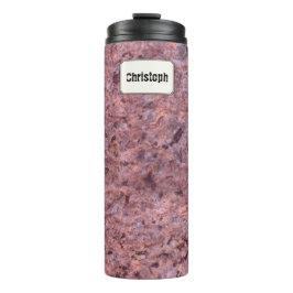 Geologie-rosa Felsen-Beschaffenheits-individueller Thermosbecher