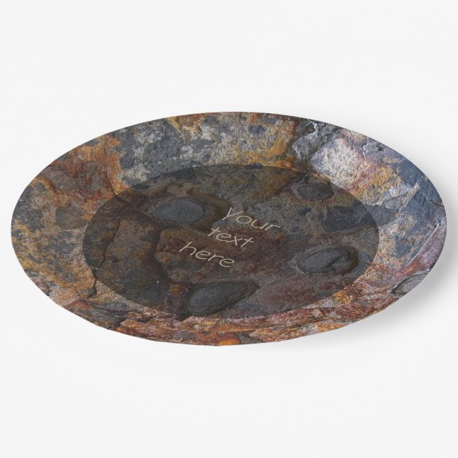 Geologie Sedementary Felsen-Oberfläche irgendein Pappteller (Schrägansicht)