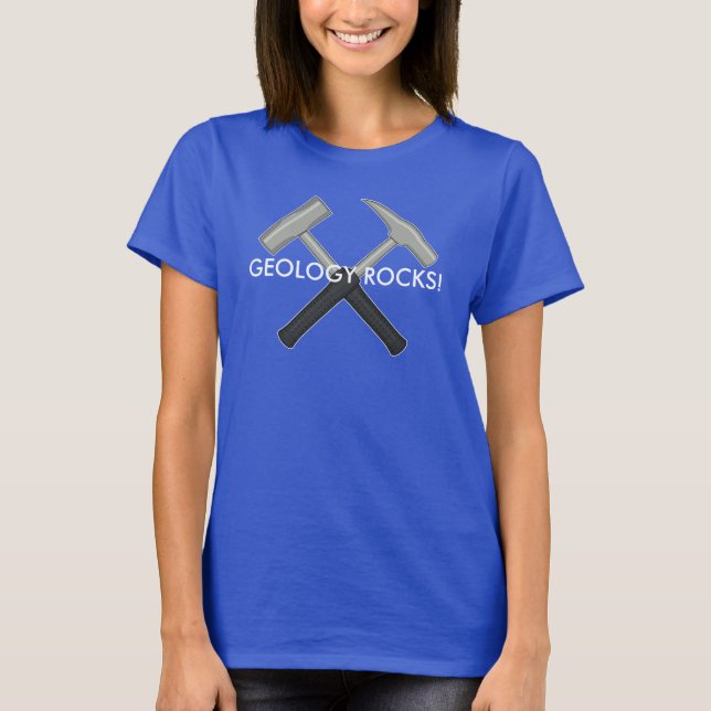 Geologie-Steine! Rock-Hammer-Logo des Geologen T-Shirt (Vorderseite)