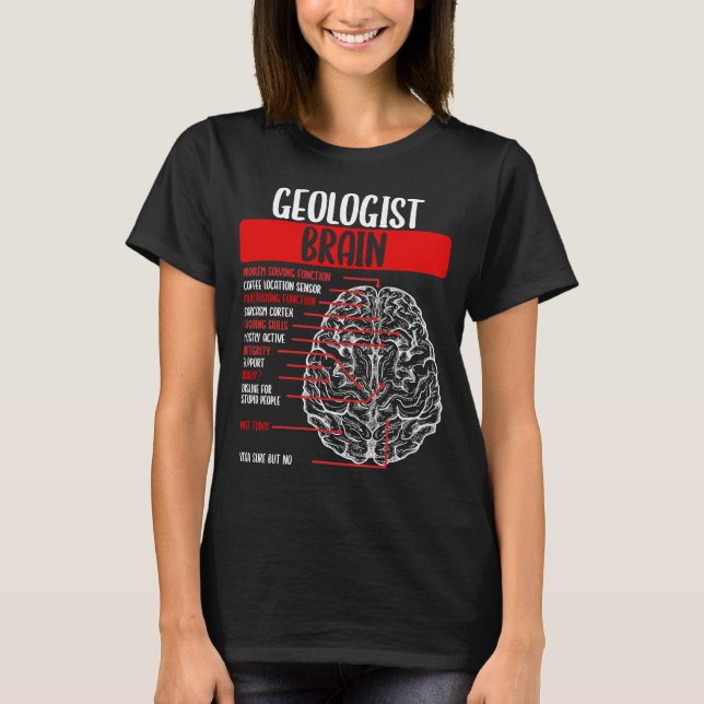 Geologin Brain Rockhounding Mineral Collections T-Shirt (Vorderseite)