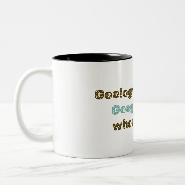 Geologische Felsen, aber Geografie ist der Ort, an Zweifarbige Tasse (Links)