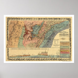 Geologische Karte 1866 Tennessees Poster