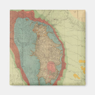 Geologische Karte der Schwarzen Hügel von Dakota Magnet