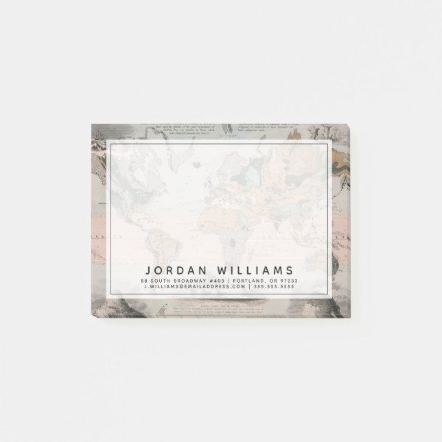 Geologische Karte der Welt Post-it Klebezettel (Vorderseite)