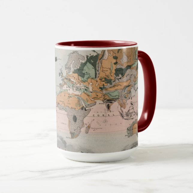 Geologische Karte der Welt Tasse (VorderseiteRechts)